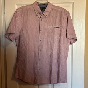 Eddie Bauer NWT men’s red and white striped button down shirt size medium